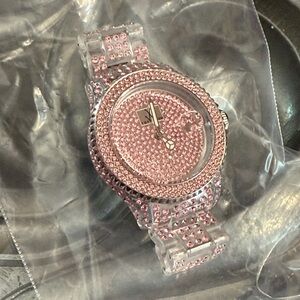 ToyWatch Pink Blinged Out Crystal Women's Watch